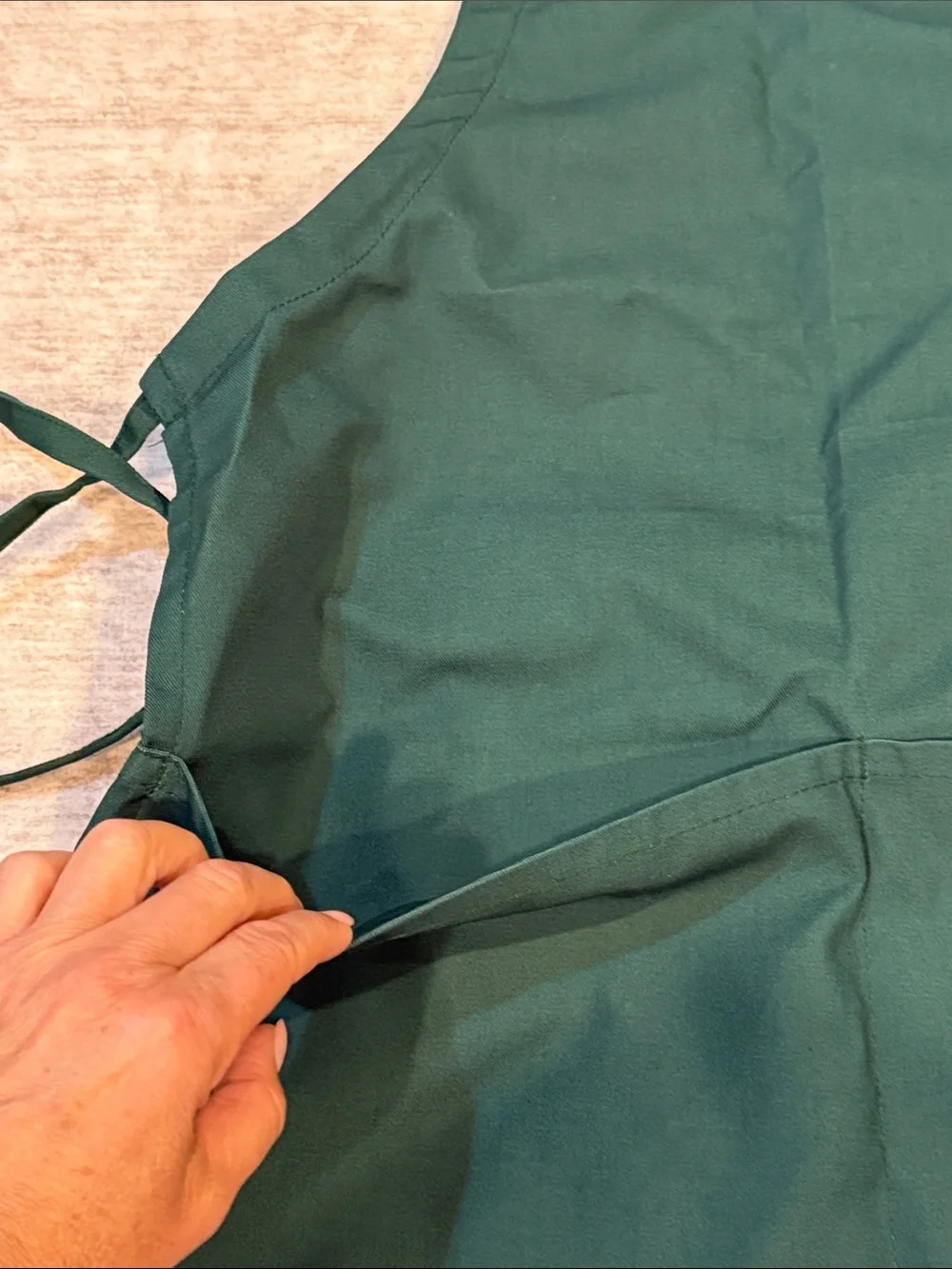 Unbranded Dark Green Kitchen Apron with Front Pockets